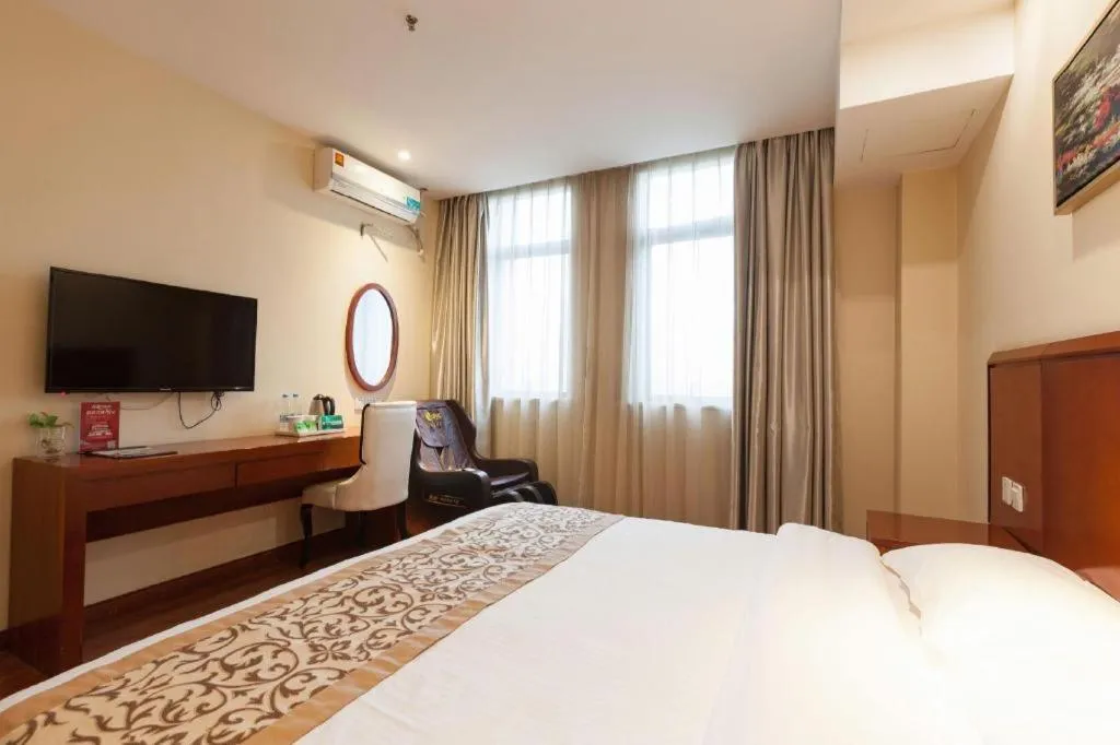 Bed in GreenTree Inn Shanghai Songjiang WanDa Plaza RonGMEi Road Express Hotel