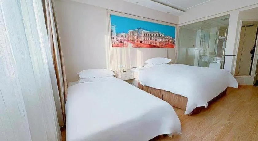 Bed in Vienna Hotel Yangzhou Yangzhou Slender West Lake Wenchangge
