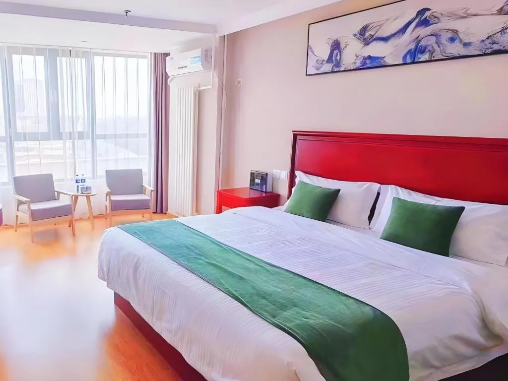 Bed in GreenTree Inn Tianjin JinNan ShuangLin Metro Station Express Hotel