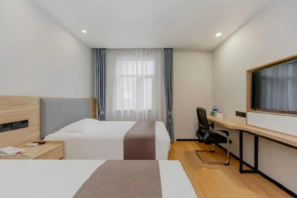 Bed in GreenTree Inn Nanjing Confucius Temple Sanshan Street Subway Station Express Hotel