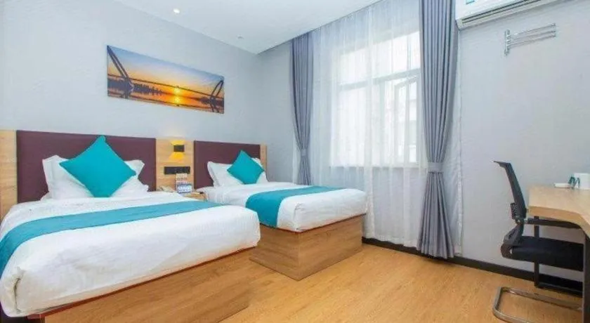 Bed in GreenTree Inn Nanjing Confucius Temple Sanshan Street Subway Station Express Hotel