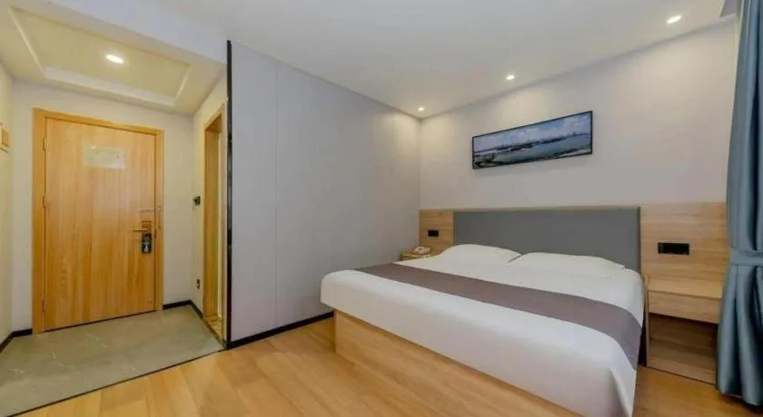 Bed in GreenTree Inn Nanjing Confucius Temple Sanshan Street Subway Station Express Hotel