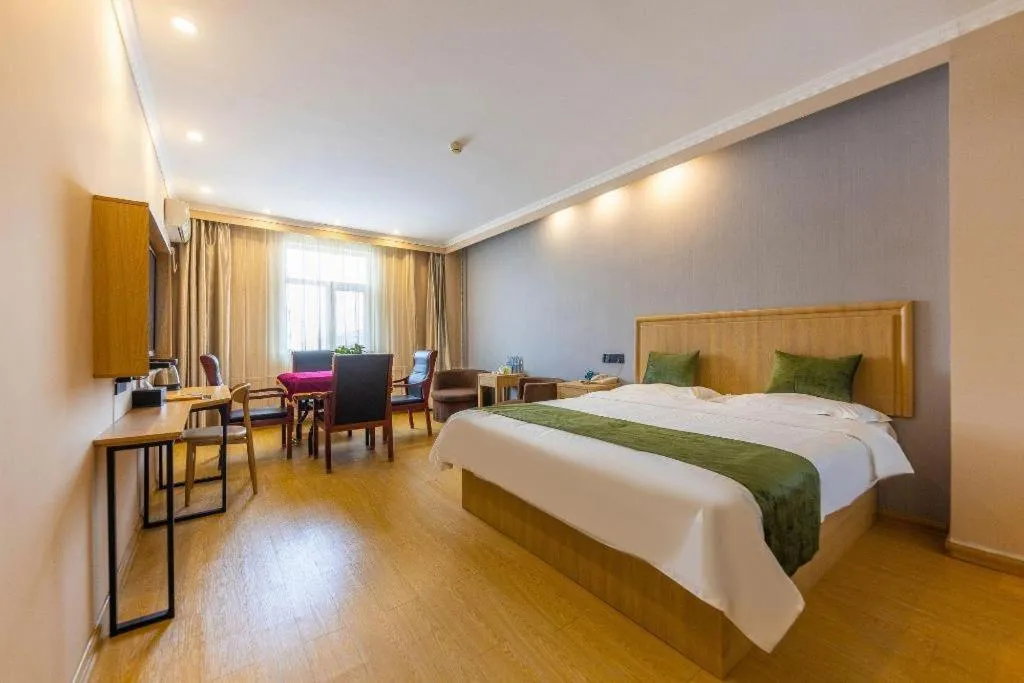Bed in GreenTree Inn Lanzhou Gongjiawan Yangjiaqiao Express Hotel