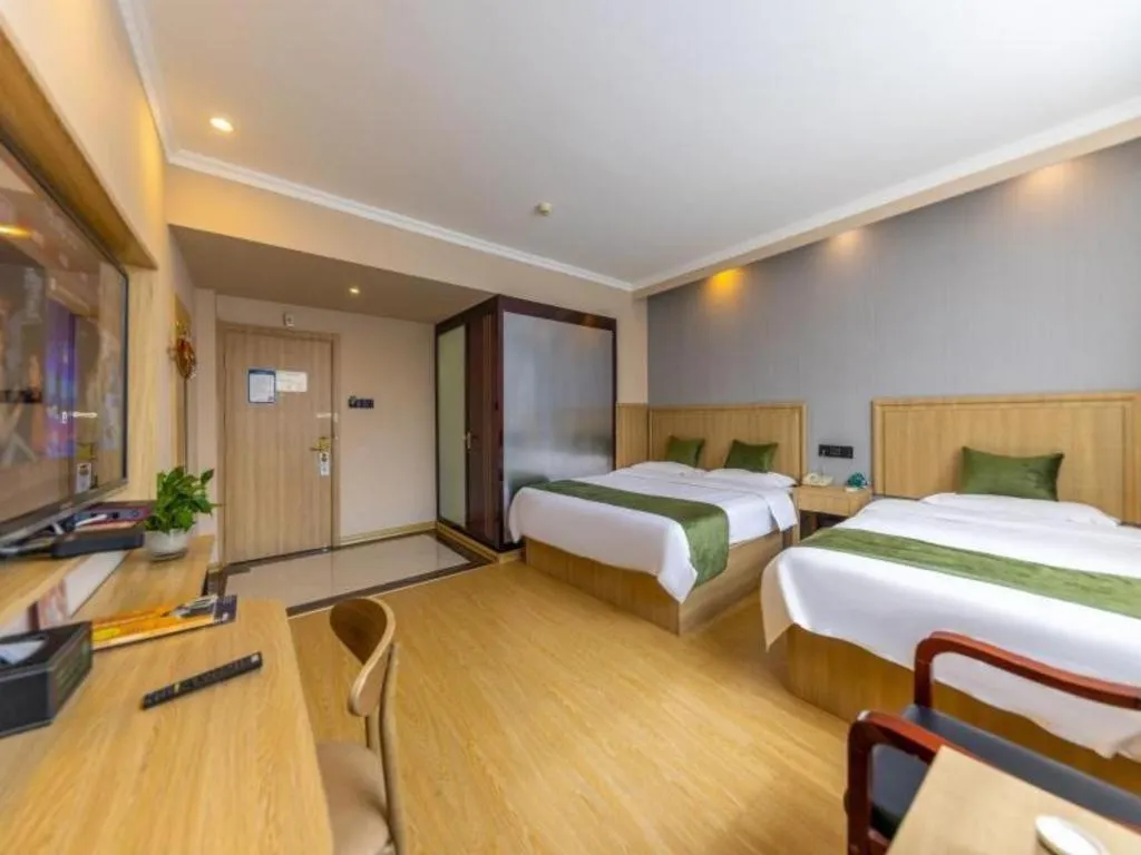 Bed in GreenTree Inn Lanzhou Gongjiawan Yangjiaqiao Express Hotel