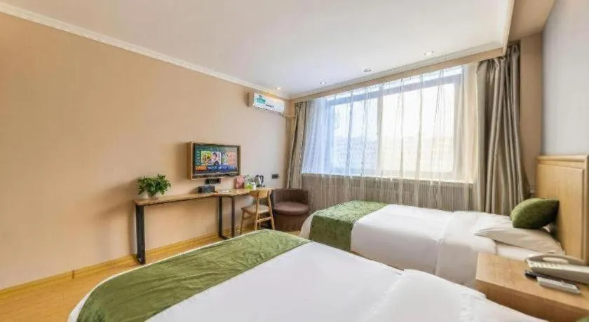 Bed in GreenTree Inn Lanzhou Gongjiawan Yangjiaqiao Express Hotel