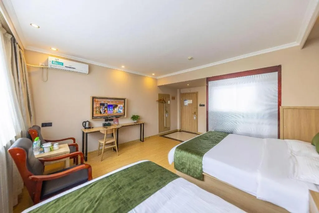 Bed in GreenTree Inn Lanzhou Gongjiawan Yangjiaqiao Express Hotel