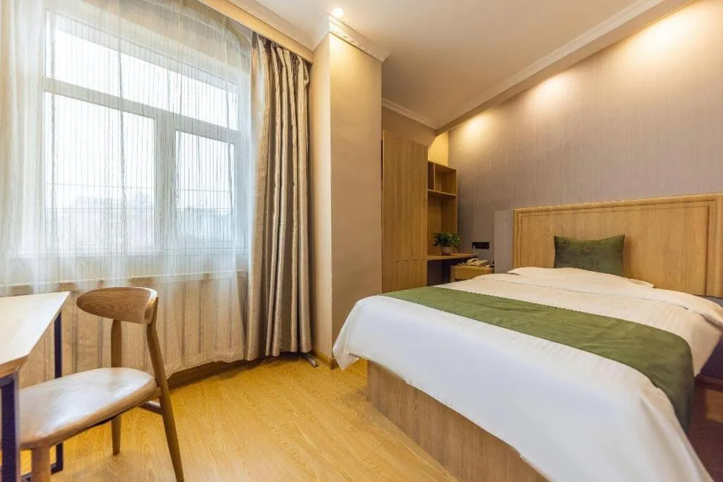 Bed in GreenTree Inn Lanzhou Gongjiawan Yangjiaqiao Express Hotel