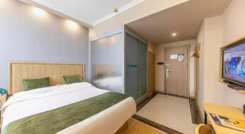 Bed in GreenTree Inn Lanzhou Gongjiawan Yangjiaqiao Express Hotel