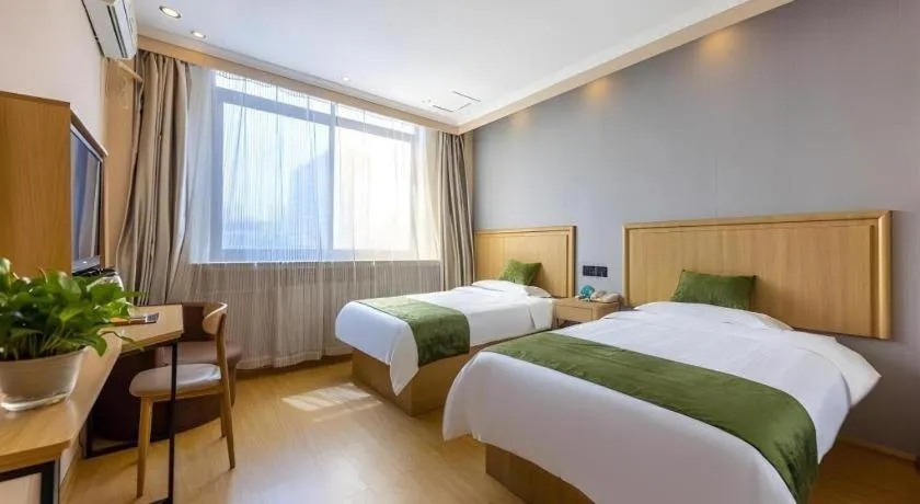 Bed in GreenTree Inn Lanzhou Gongjiawan Yangjiaqiao Express Hotel