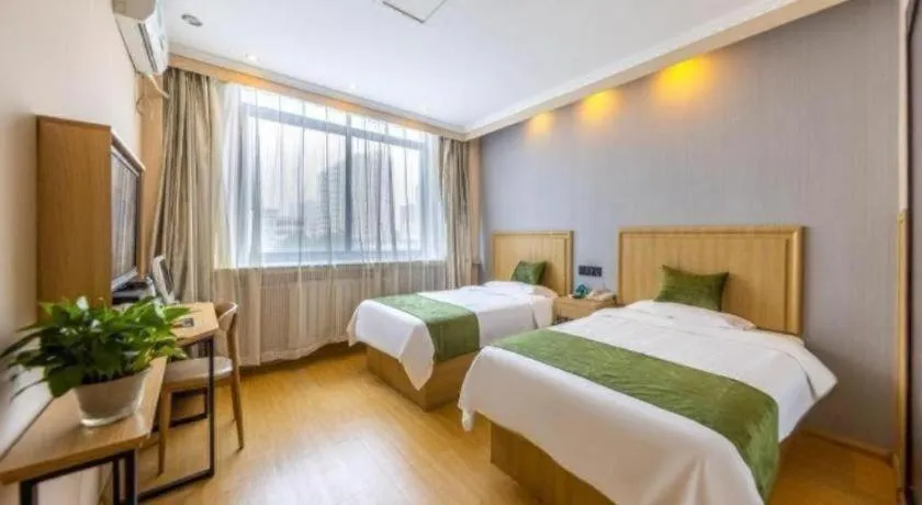 Bed in GreenTree Inn Lanzhou Gongjiawan Yangjiaqiao Express Hotel