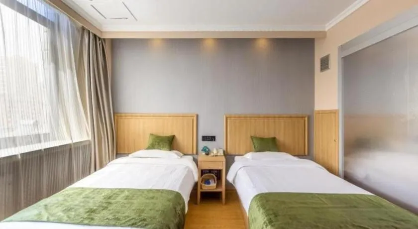 Bed in GreenTree Inn Lanzhou Gongjiawan Yangjiaqiao Express Hotel