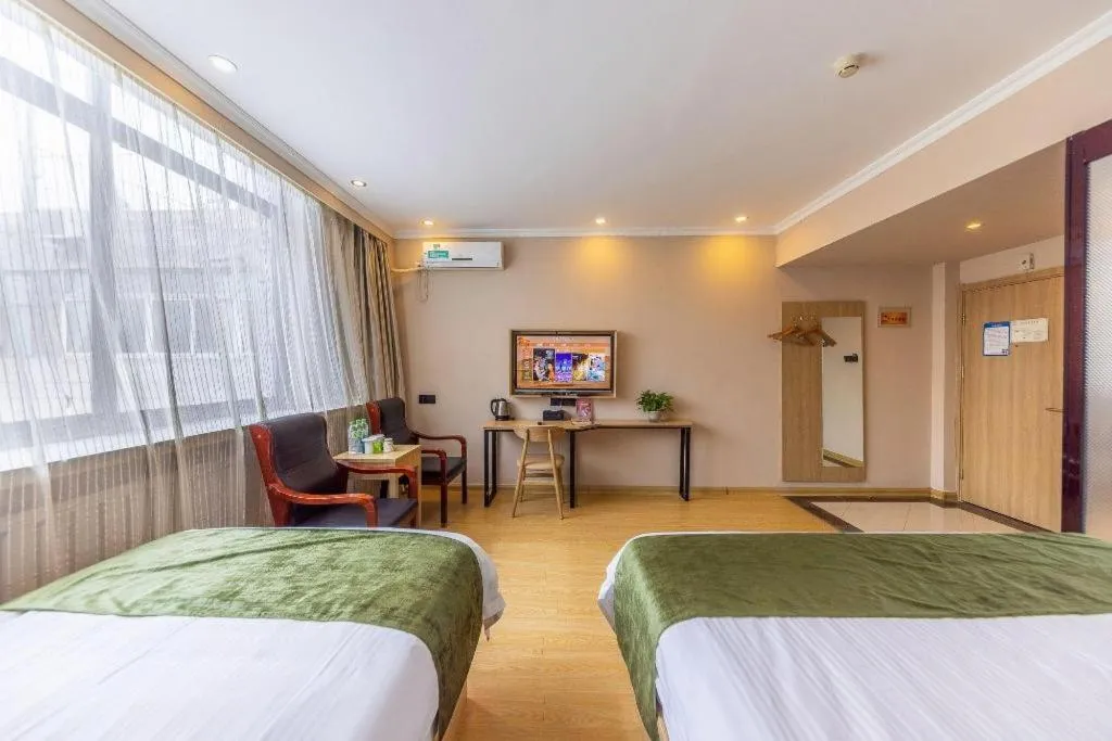 Bed in GreenTree Inn Lanzhou Gongjiawan Yangjiaqiao Express Hotel