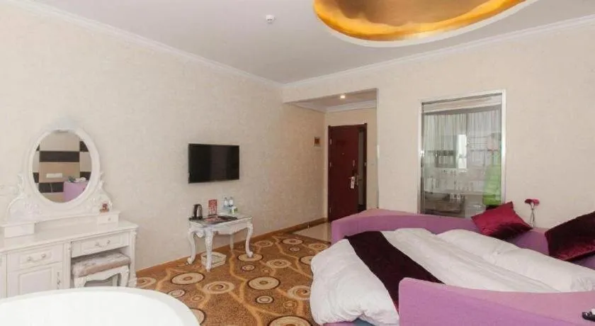 Bed in GreenTree Inn Wuxi Donggang Town Donghutang Shell Hotel