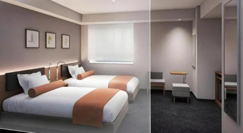 Bed in KEIKYU EX INN Haneda Innovation City 2 minutes walk from HICity Exit of Tenkubashi Station