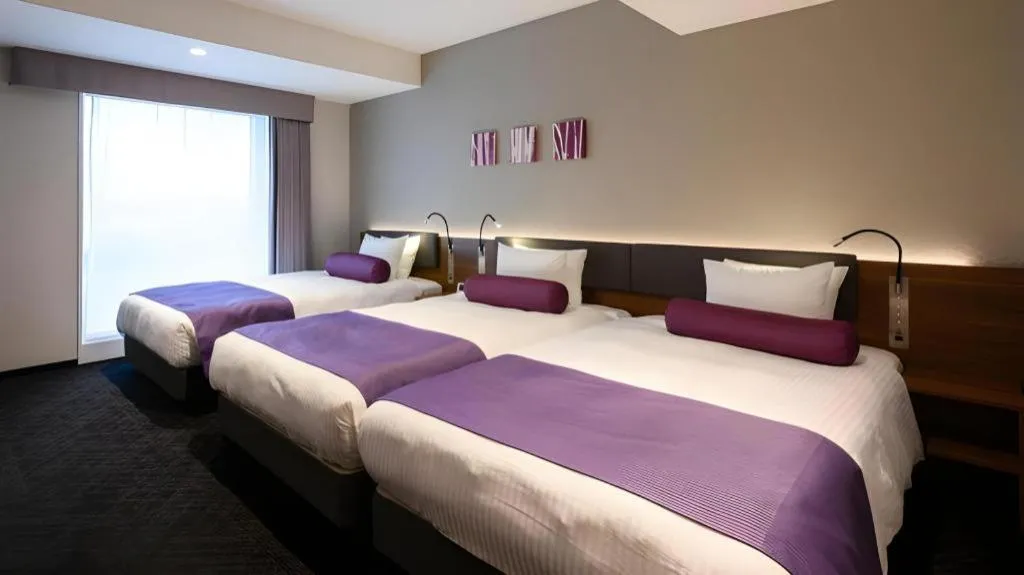 Bed in KEIKYU EX INN Haneda Innovation City 2 minutes walk from HICity Exit of Tenkubashi Station