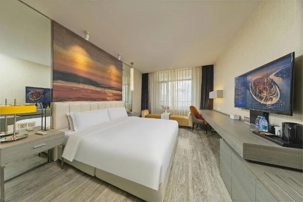 Bed in Jinjiang Metropolo Hotel Shenyang Country Garden Datong Lake Subway Station Branch