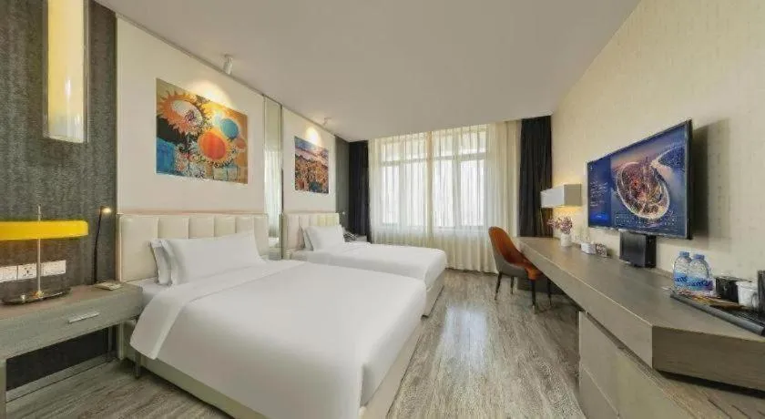 Bed in Jinjiang Metropolo Hotel Shenyang Country Garden Datong Lake Subway Station Branch