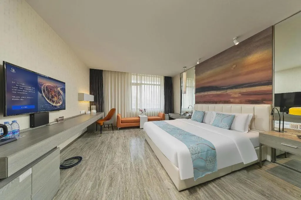 Bed in Jinjiang Metropolo Hotel Shenyang Country Garden Datong Lake Subway Station Branch