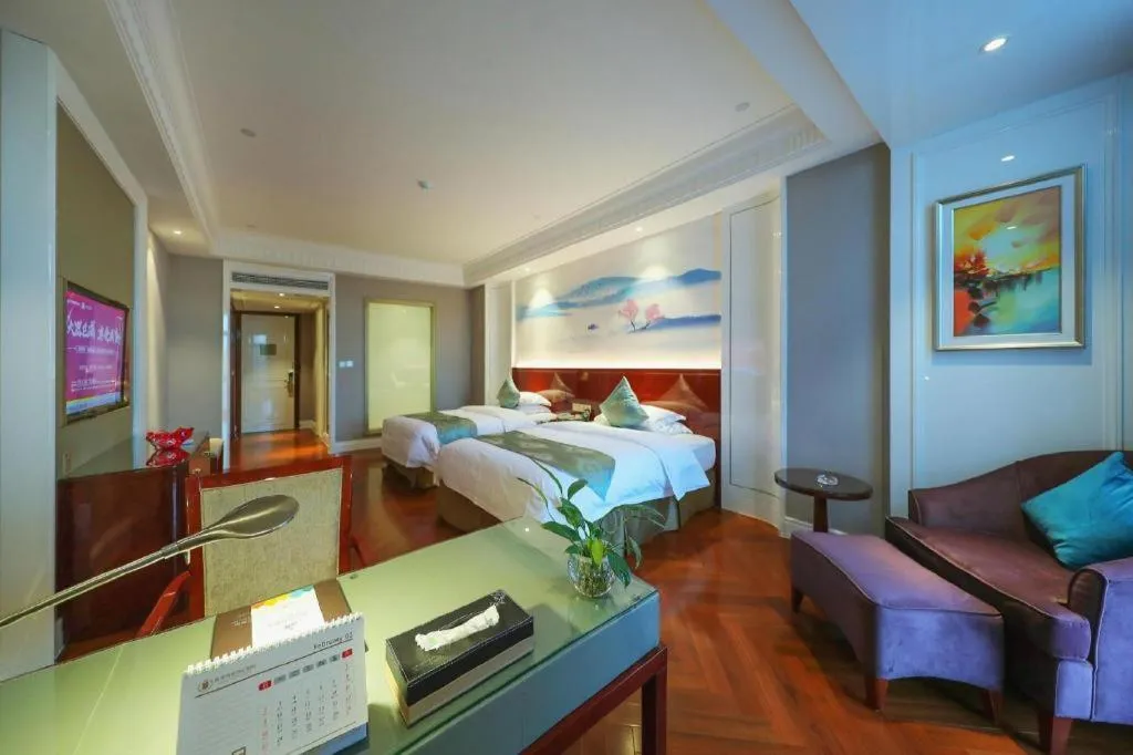 Bed in GreenTree Eastern Yancheng Binhai County Aobaolia Beichen Hotel