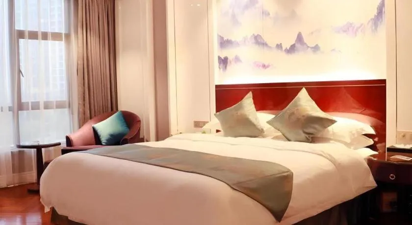 Bed in GreenTree Eastern Yancheng Binhai County Aobaolia Beichen Hotel