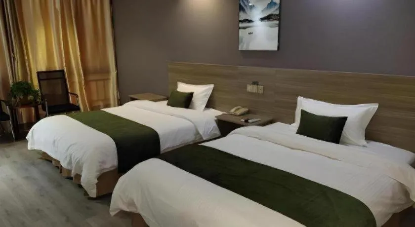 Bed in GreenTree Inn Yancheng Xiangshui Bus Station Express Hotel