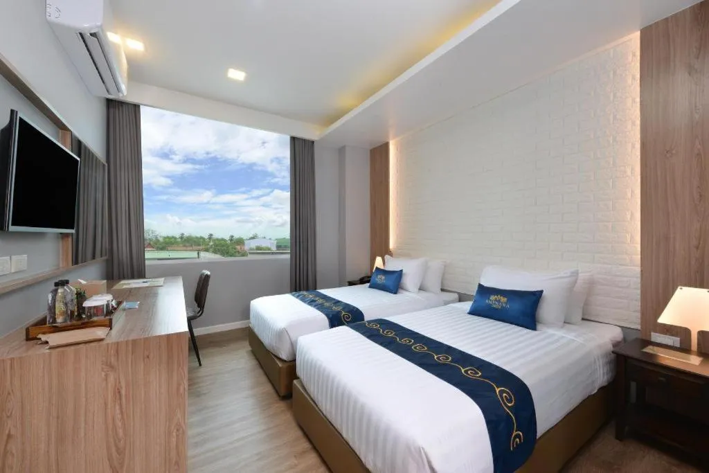 Bed in Amphawa Riverfront Hotel