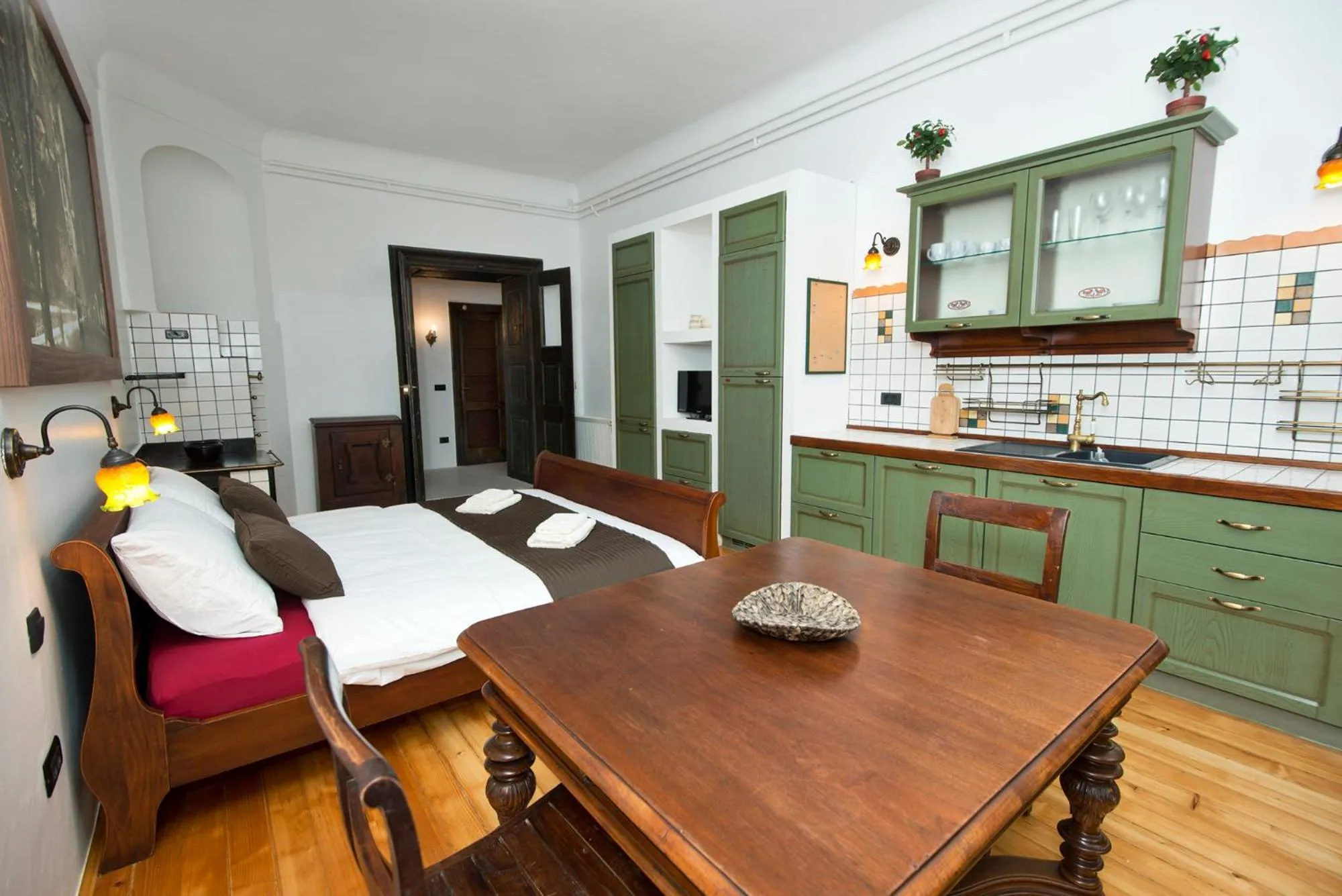 Bed in Zois Apartments