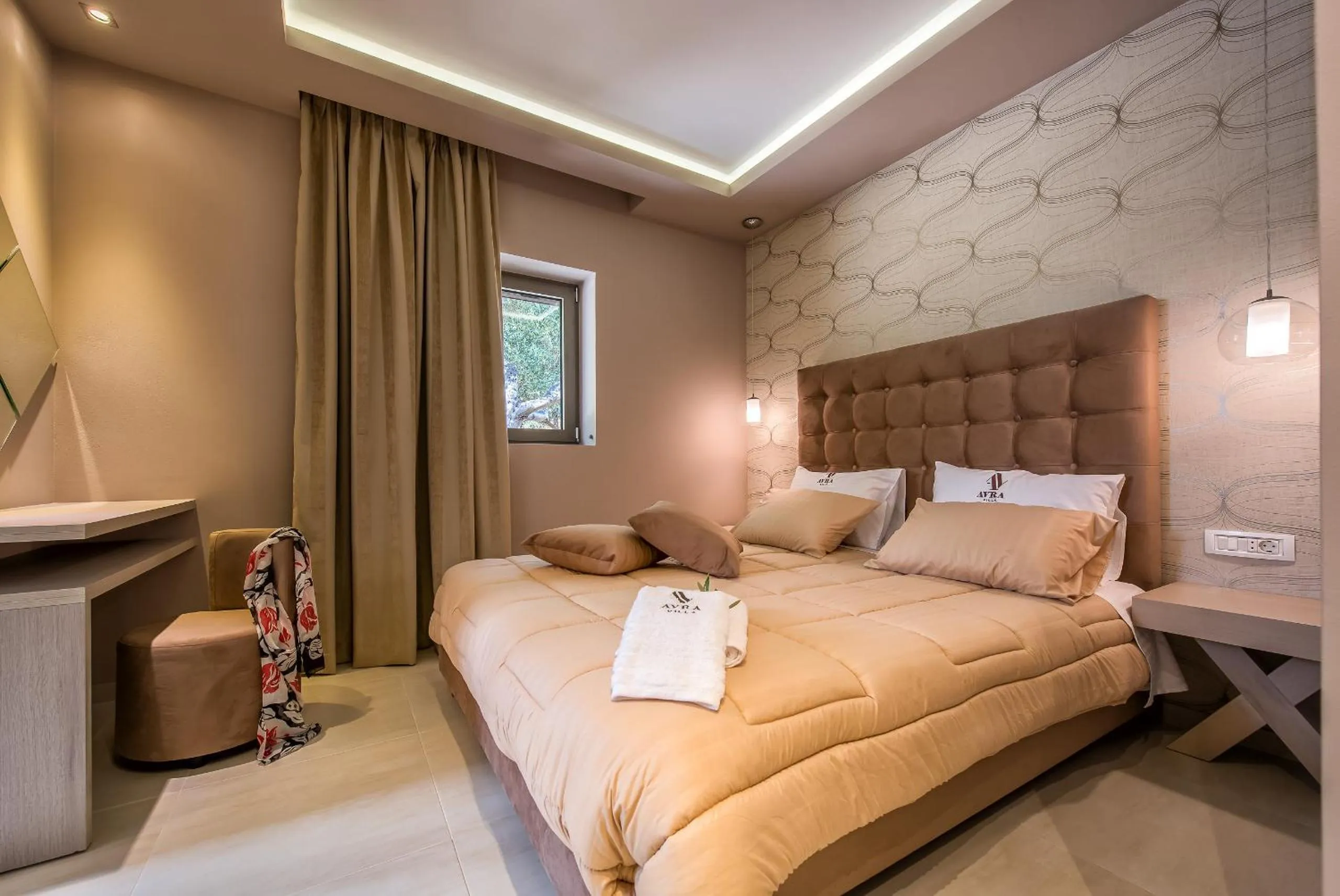 Bed in Avra Luxury Villa & Spa