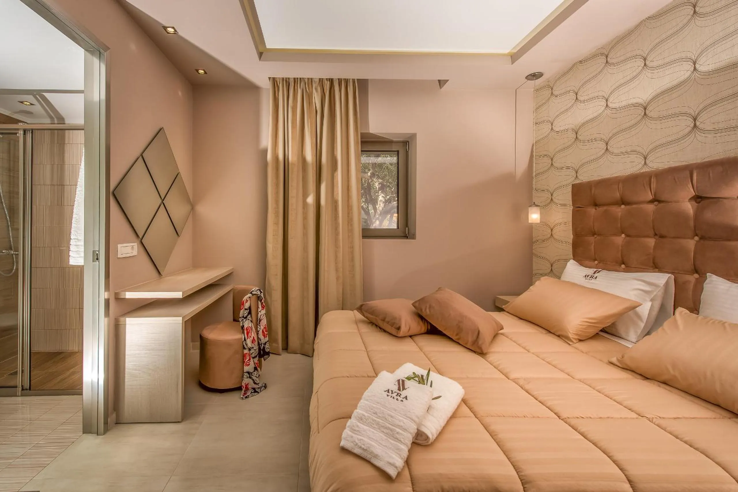 Bathroom, Bed in Avra Luxury Villa & Spa