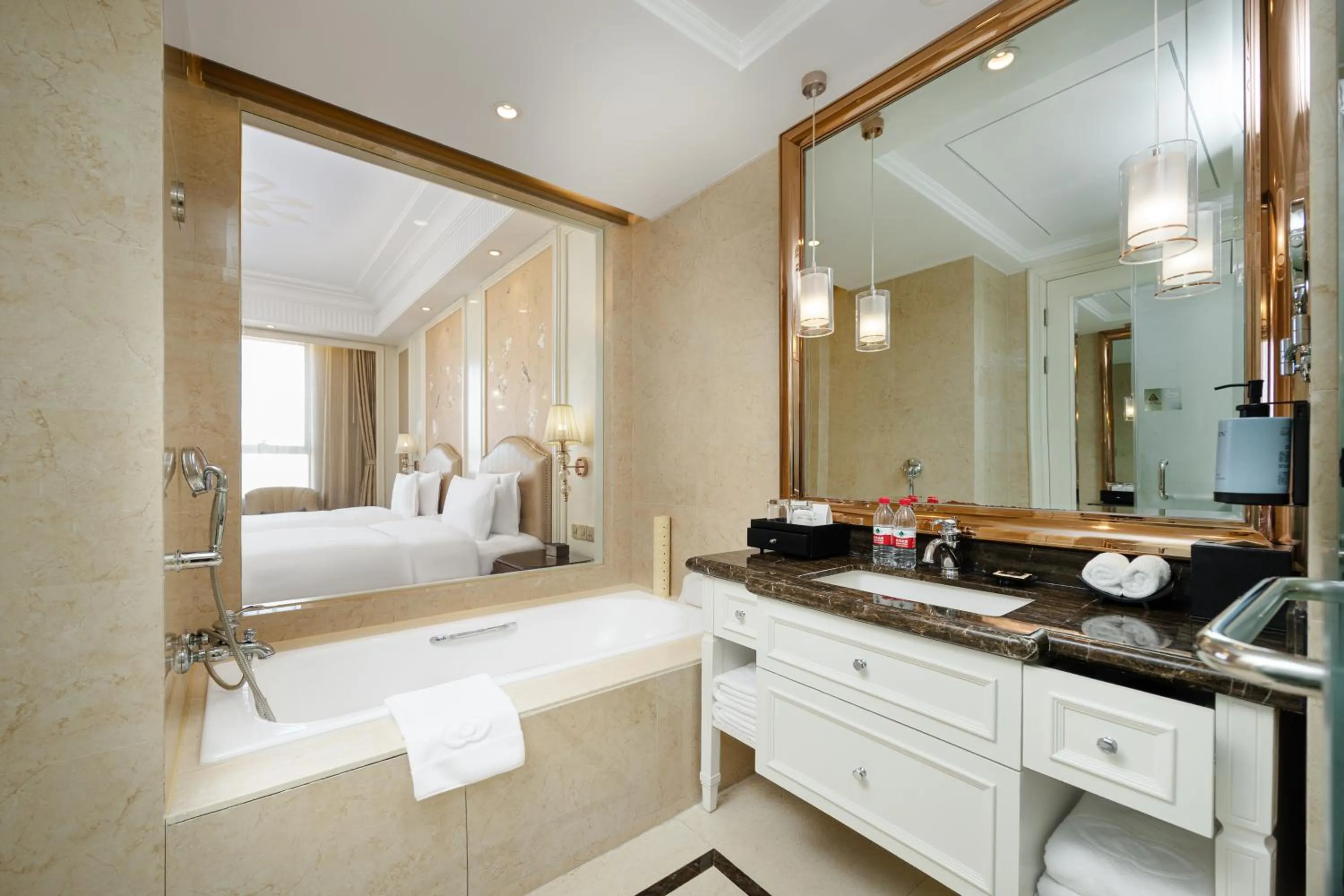 Bathroom, Bed in Sofitel Xining