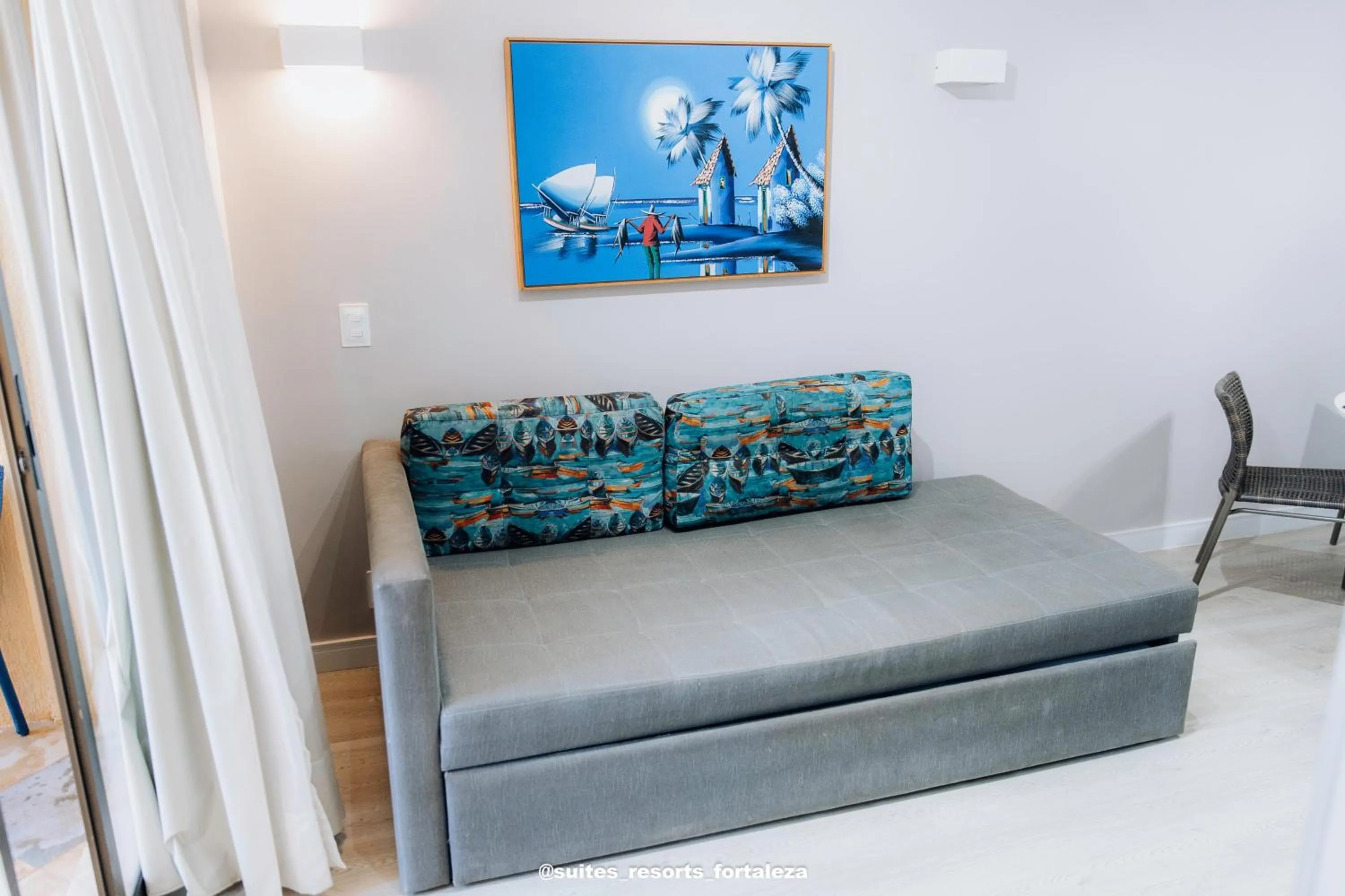 Living room in Apartamento - Pé na areia - Ao lado do parque aquático - Administrado por Anfitrião