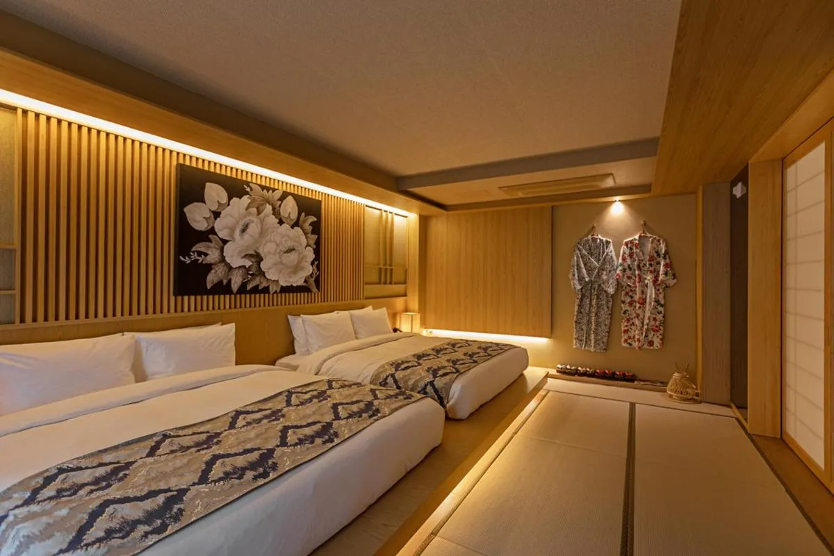 Bed in Hoshikage Ryokan Hotel