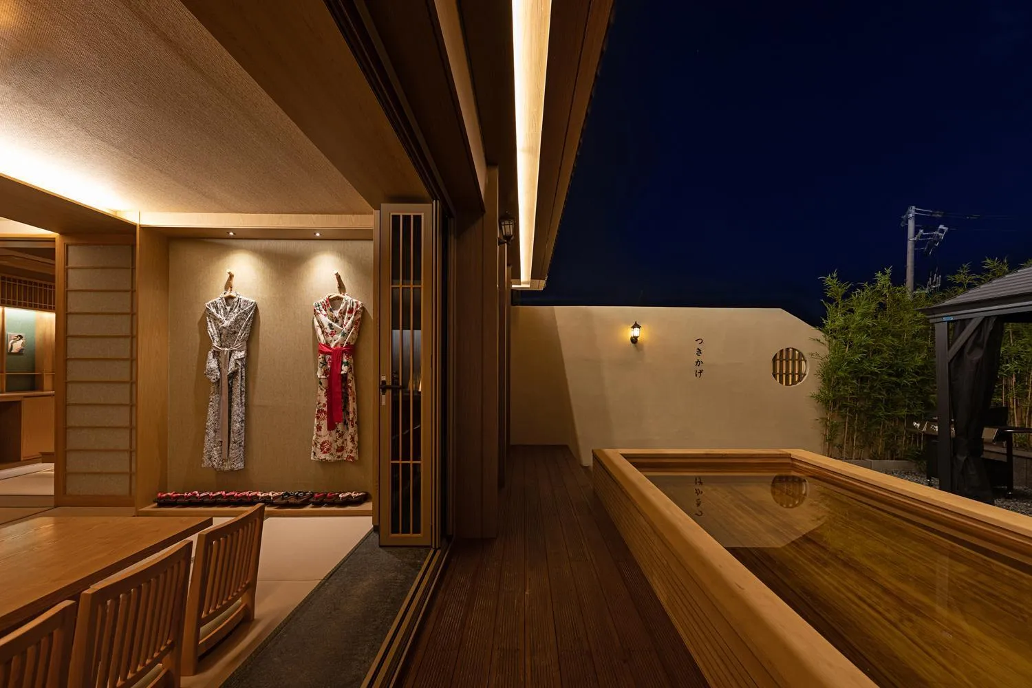 Open Air Bath in Hoshikage Ryokan Hotel