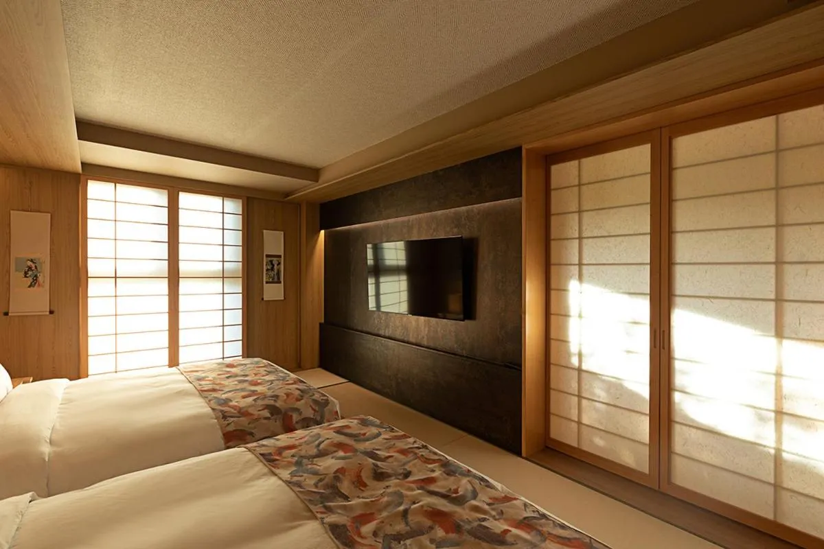 Bed in Hoshikage Ryokan Hotel
