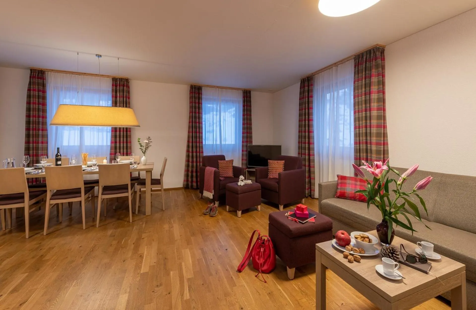 Living room in Pradas Resort Brigels