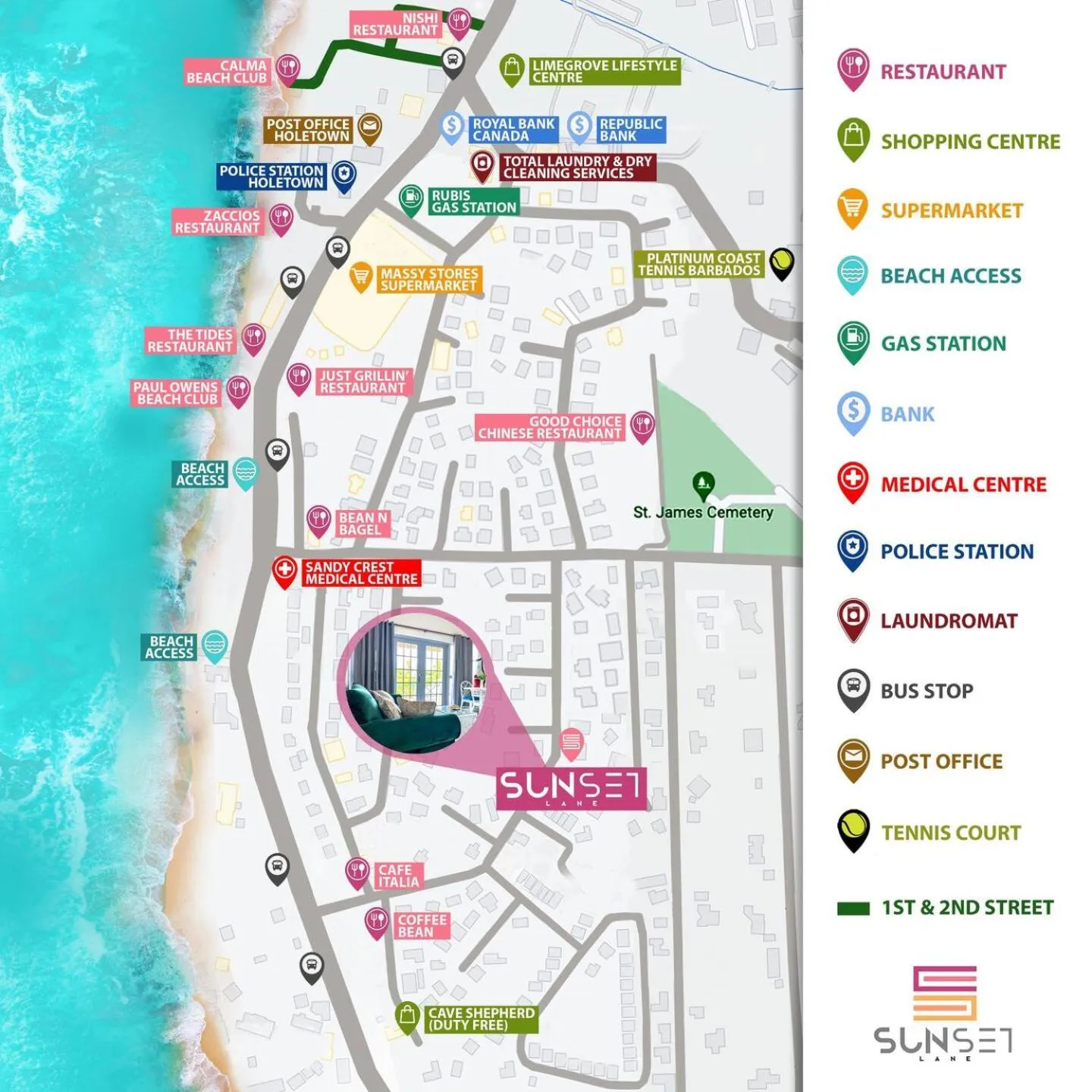 Text overlay in Sunset Lane Apartment Hotel