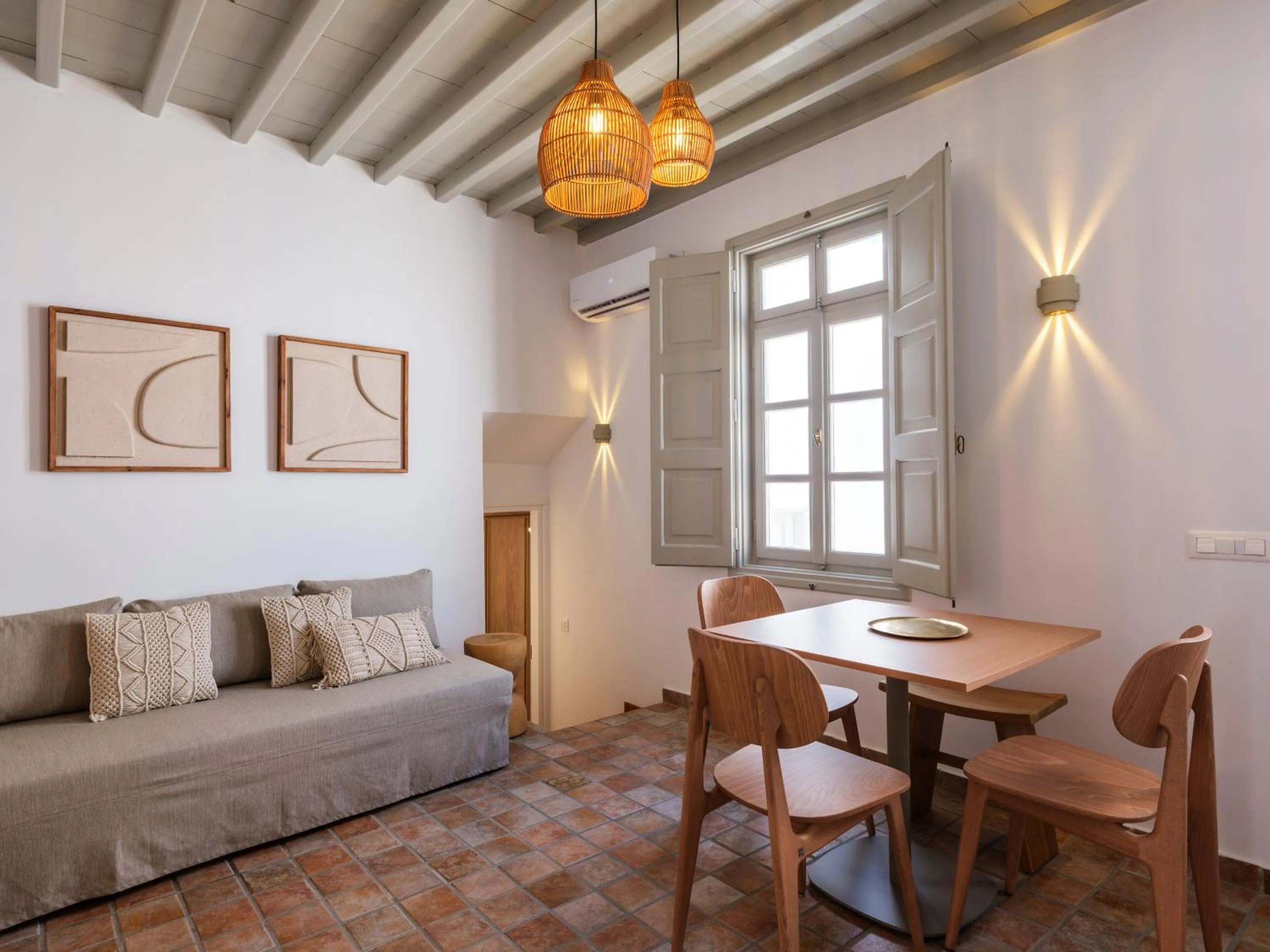 Living room, Bed in Mr & Mrs Mykonos The Residence