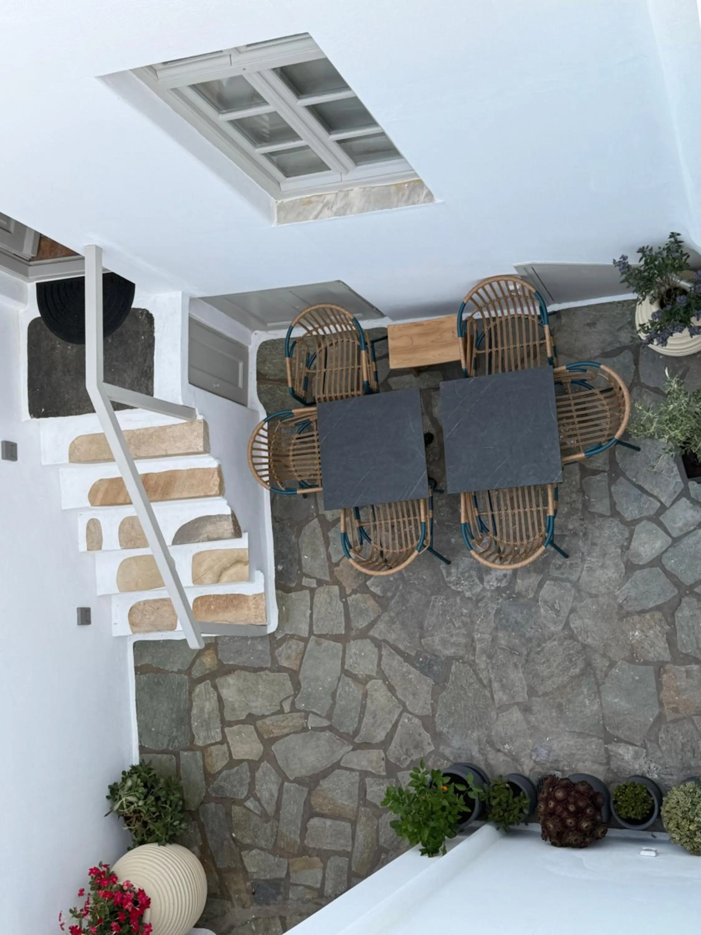 Inner courtyard view in Mr & Mrs Mykonos The Residence