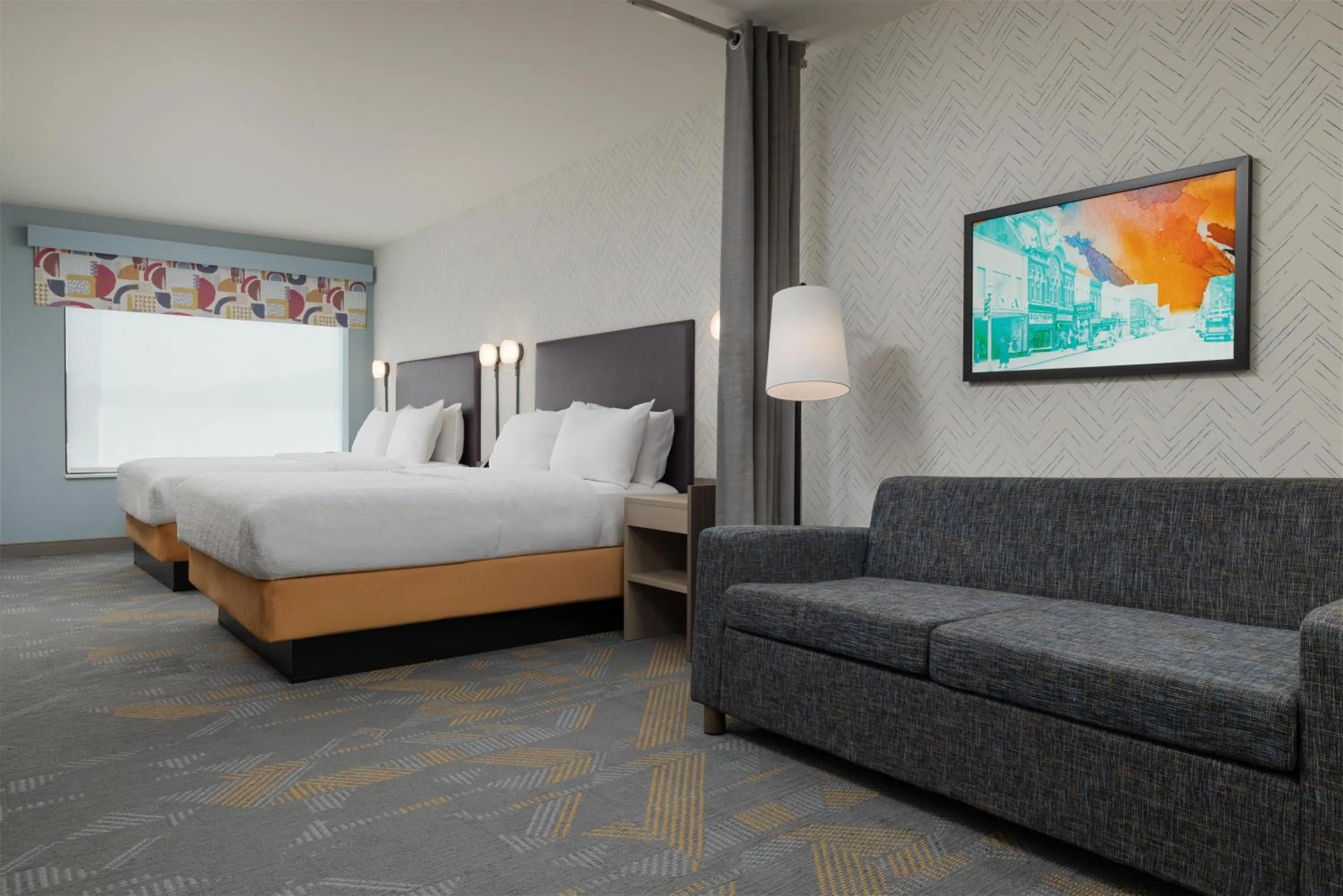 Living room, Bed in Home2 Suites By Hilton Cleveland, TN