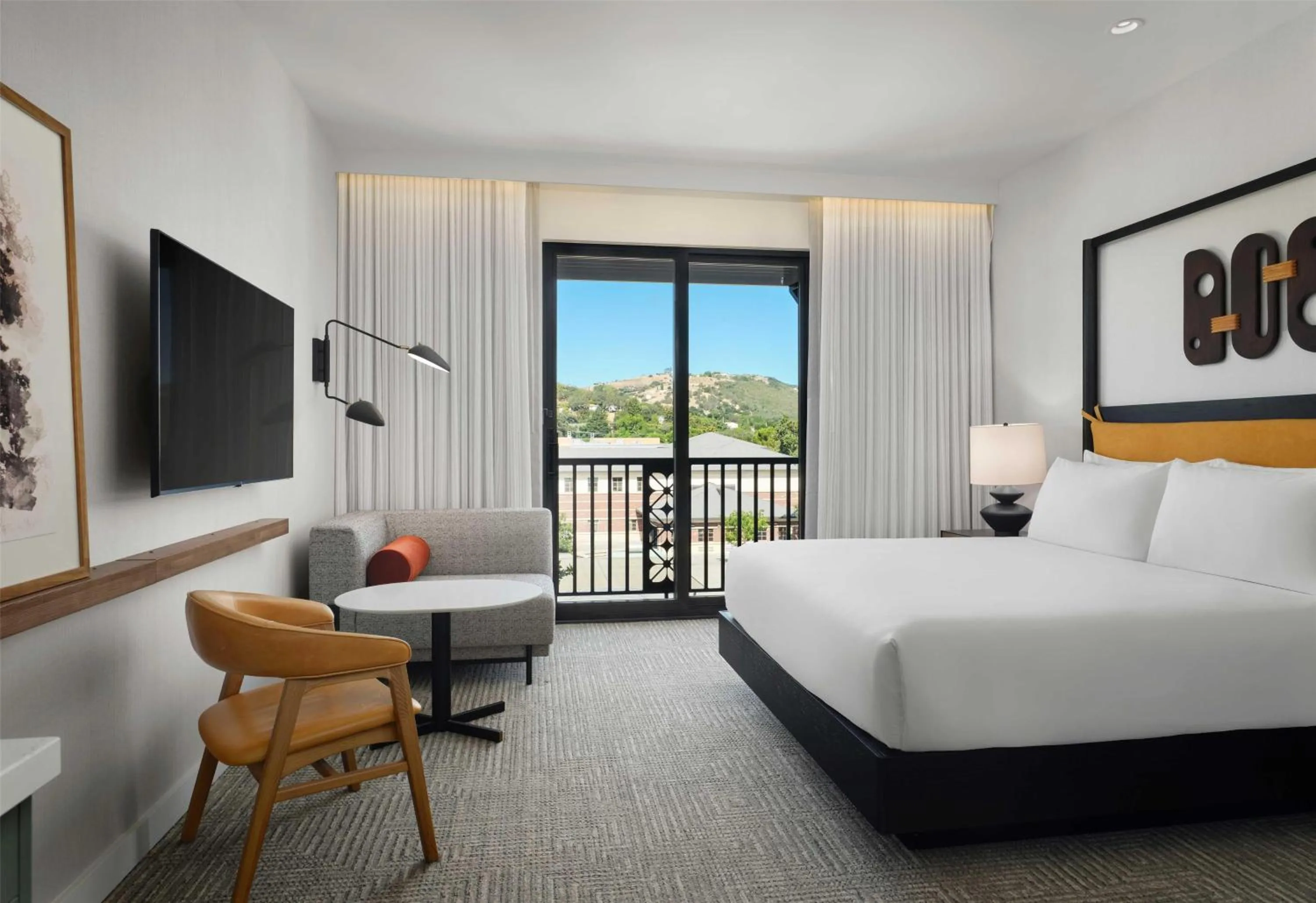 Living room, Bed in The Ava Hotel Paso Robles, Curio Collection By Hilton