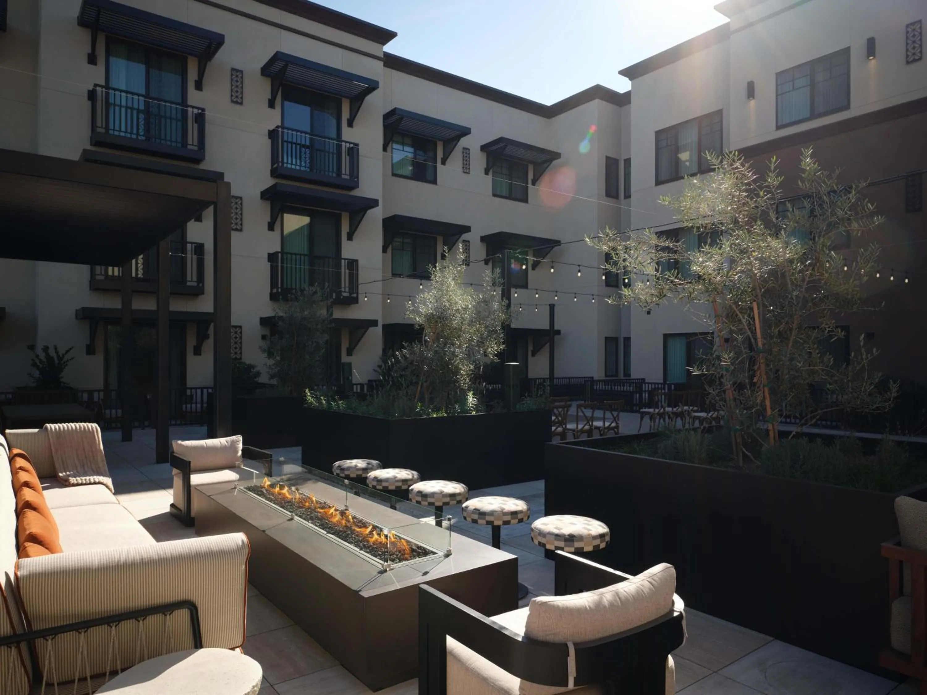 Inner courtyard view in The Ava Hotel Paso Robles, Curio Collection By Hilton