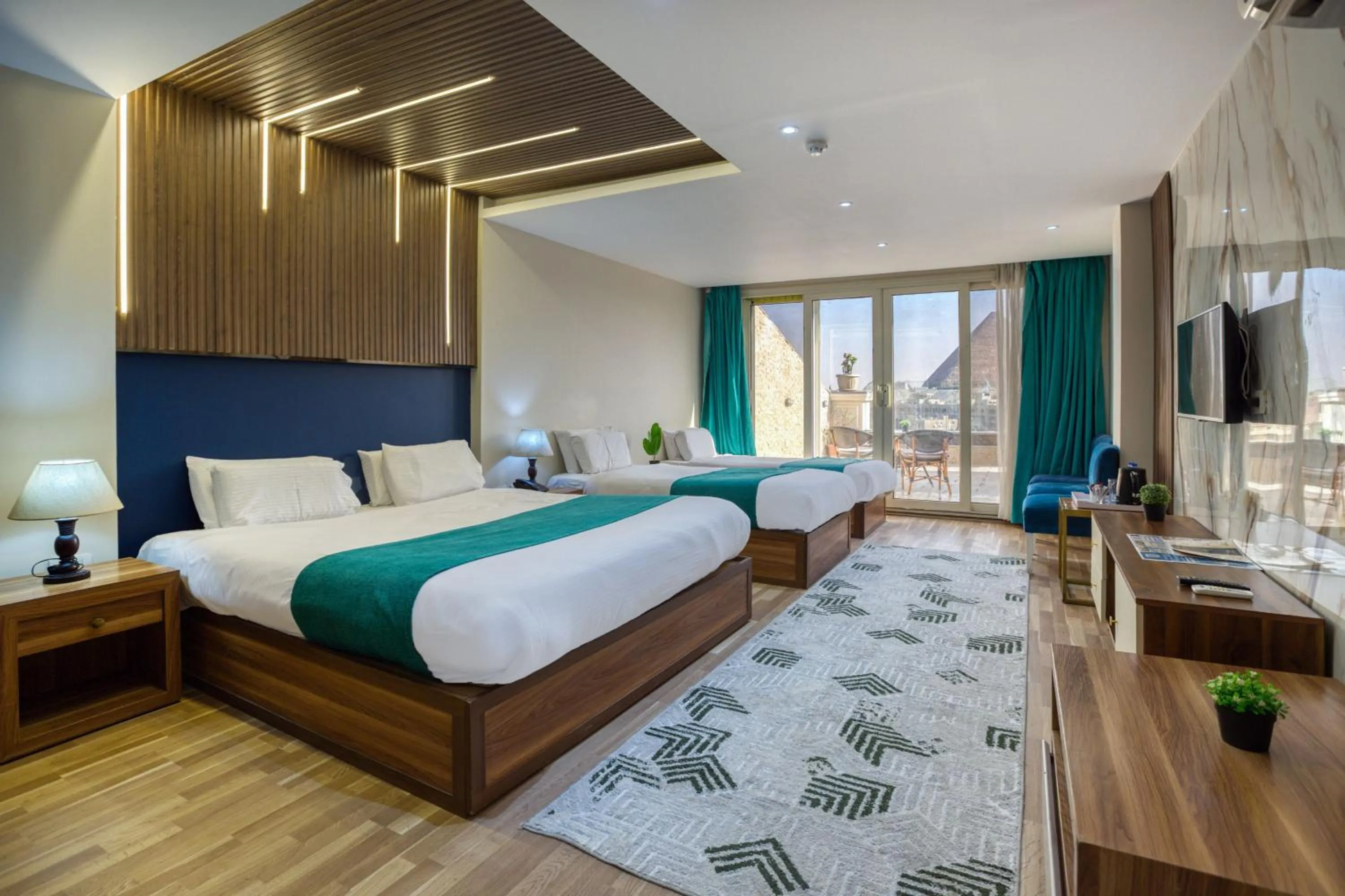 Bed in Pyramids Yard Hotel