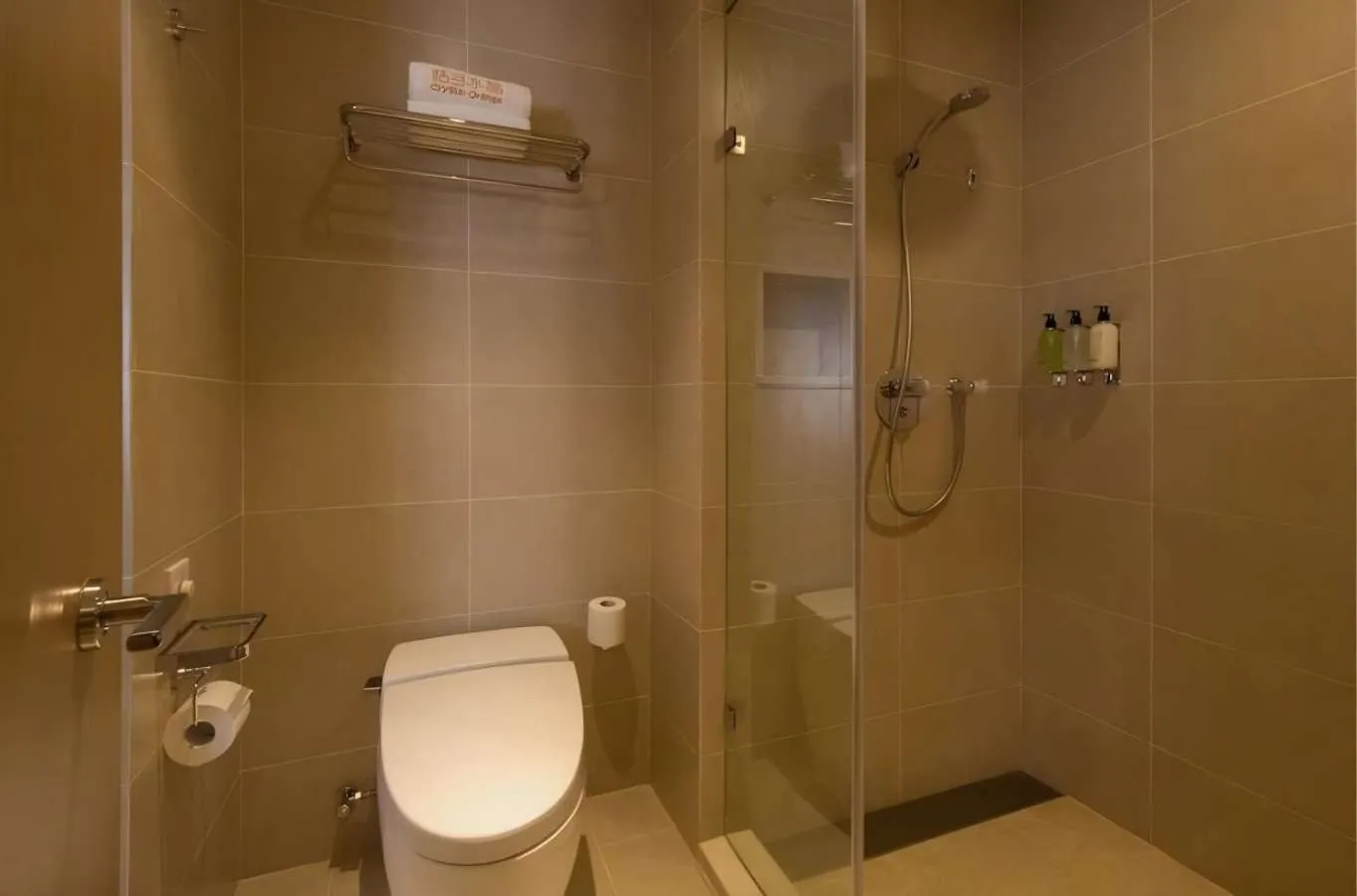 Bathroom in Crystal Orange Hangzhou Alibaba Future Technology City Hotel