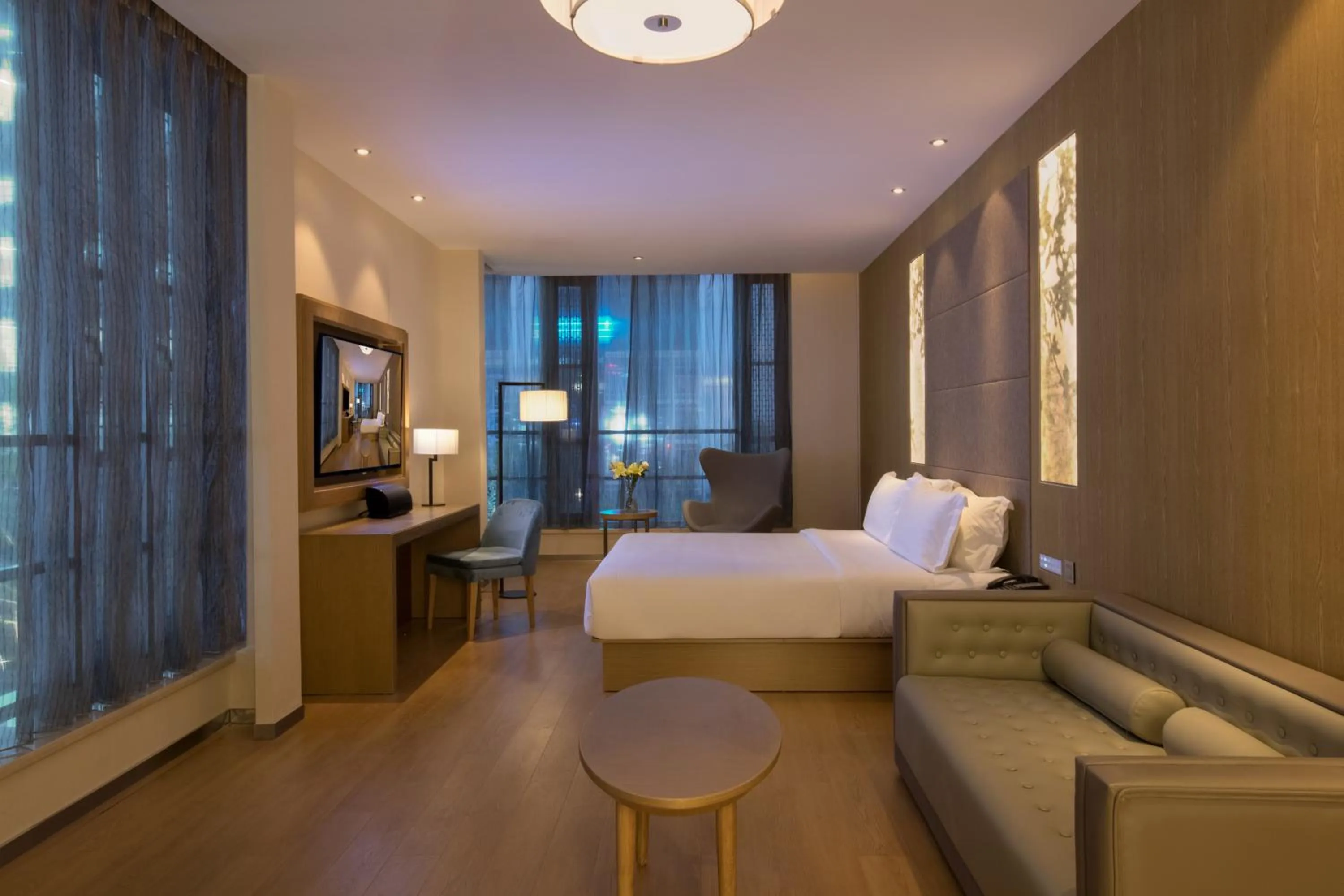 Bed in Crystal Orange Hangzhou Alibaba Future Technology City Hotel