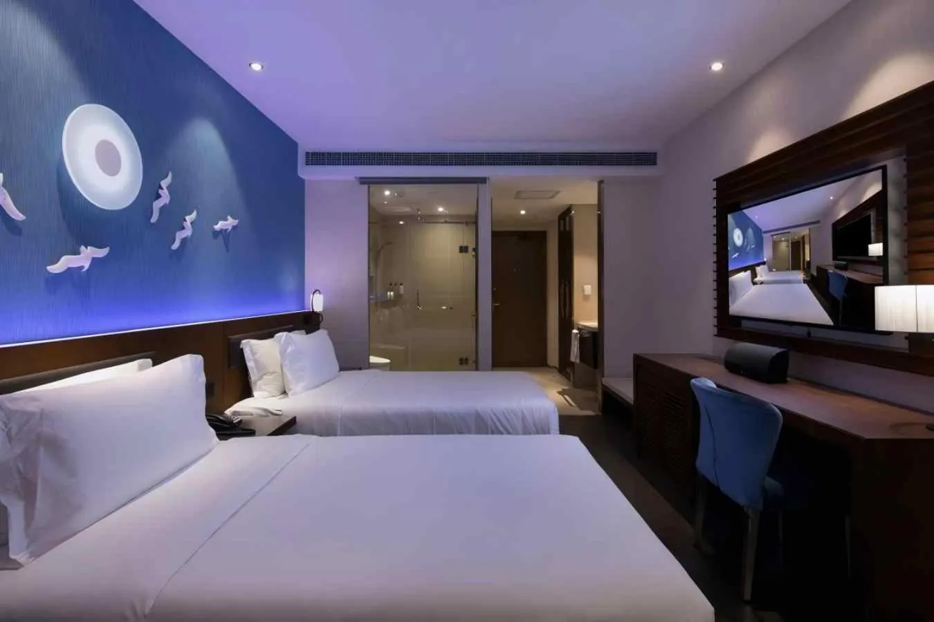 Bed in Crystal Orange Hangzhou Alibaba Future Technology City Hotel