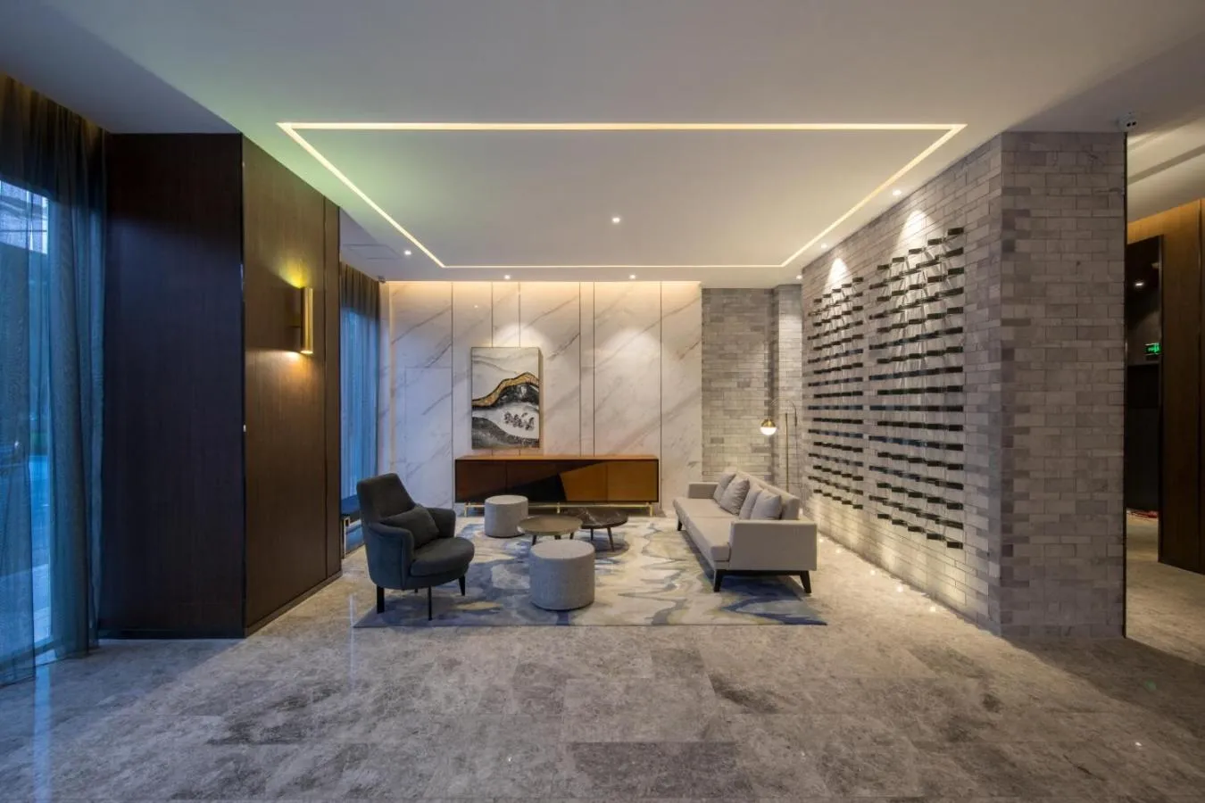 Seating area in Crystal Orange Hangzhou Alibaba Future Technology City Hotel