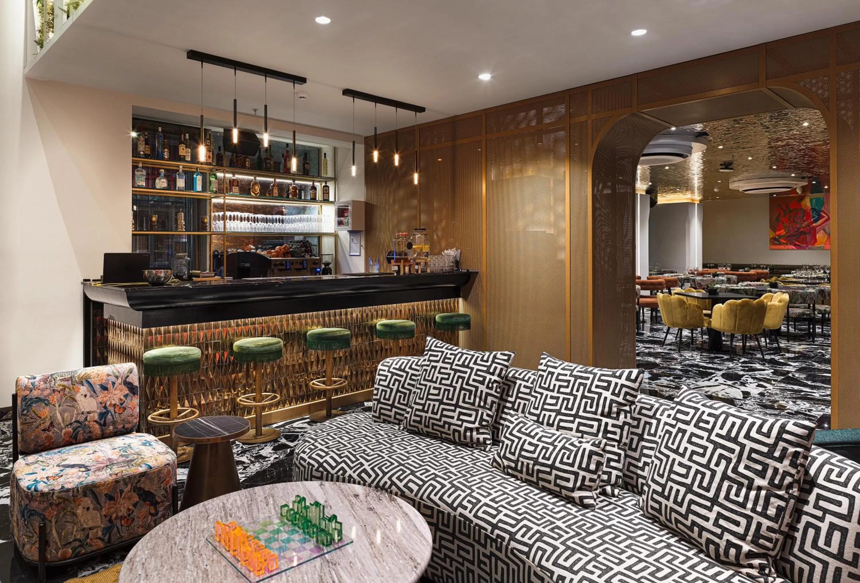 Seating area in NYX Hotel Thessaloniki