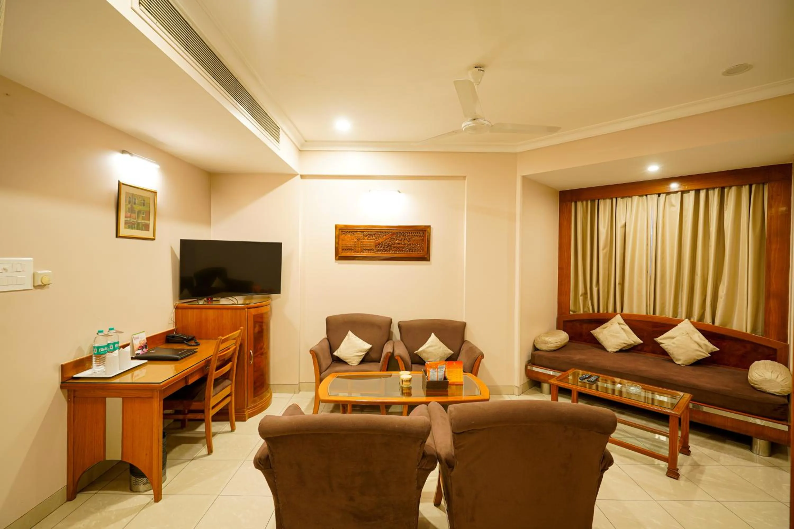 Seating area in Hotel Mayura