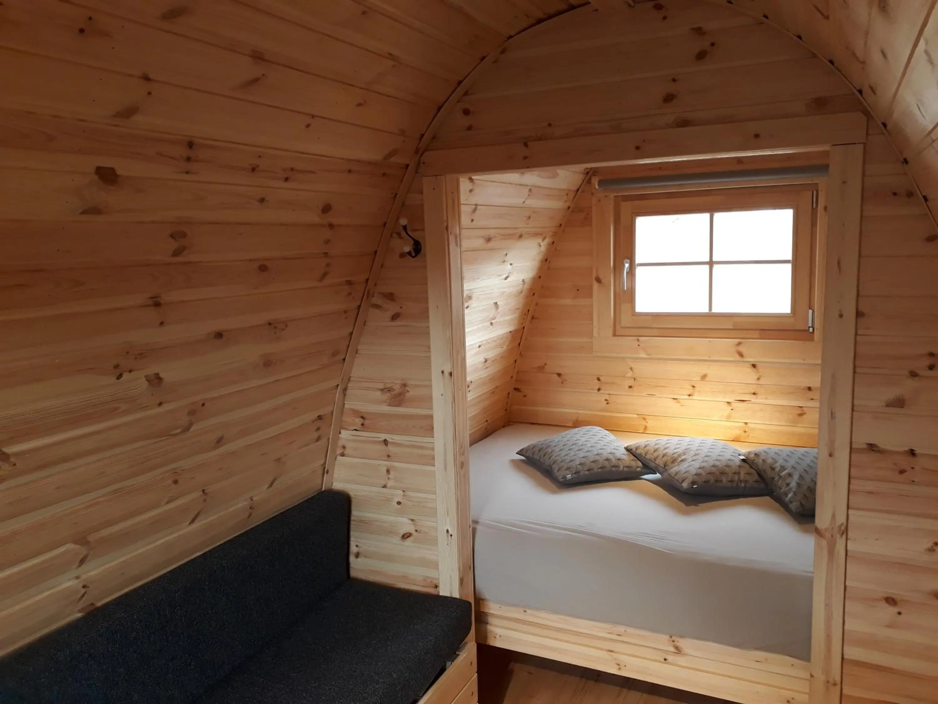 Bed in Fossatun Camping Pods & Cottages - Sleeping Bag Accommodation