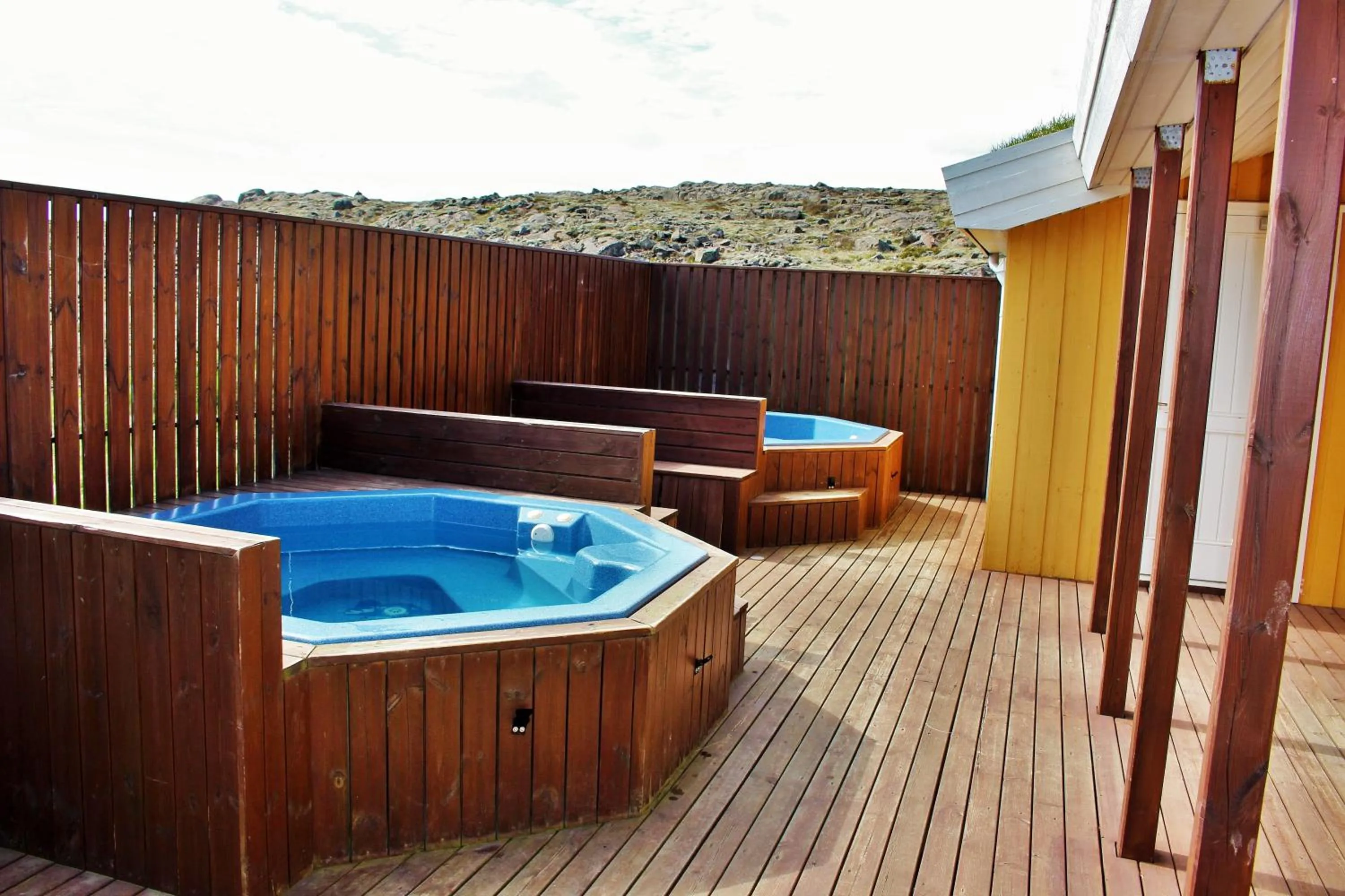 Hot Tub in Fossatun Camping Pods & Cottages - Sleeping Bag Accommodation
